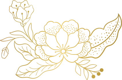 Elegant Metallic Flowers Outline